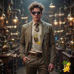 Einstein Banana Probability T-Shirt - Science Humor Graphic Tee - Physics Nerd Gift - Bella Canvas 3001 - Intellectual Quote Art Shirt