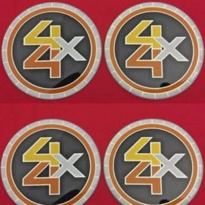 4 pegatinas con emblema 4x4 para tapacubos de ruedas de rally, calcomanías con logotipo, insertos de repuesto para llantas de 2,5&quot;