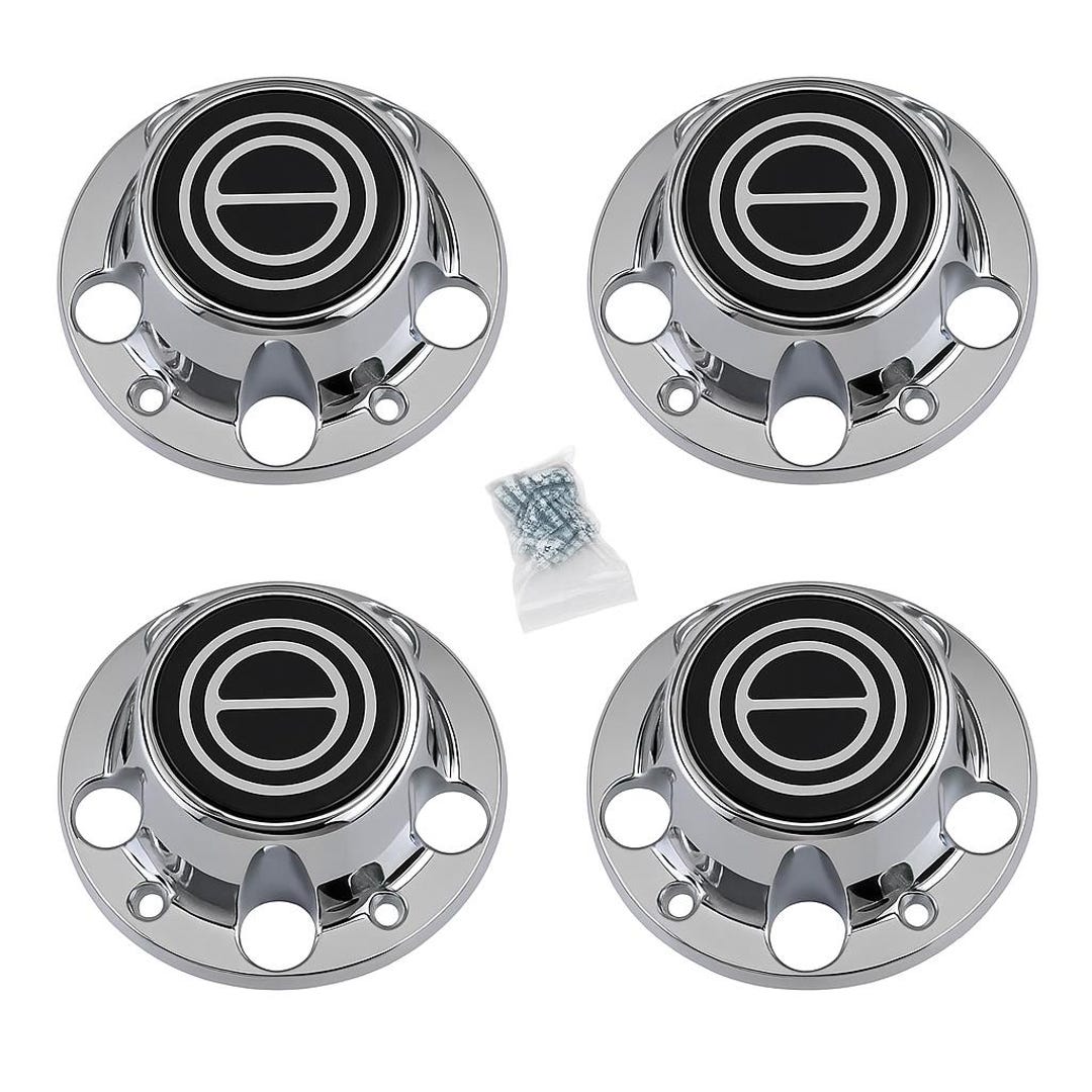 1 pc 1980-1996 F150 BRONCO BLACK Wheel Hub RED logo Center Caps NEW w/ Screws