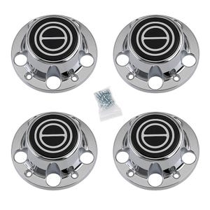 4 tapacubos centrales de rueda cromados negros con tornillos para Ford F150 Bronco (1980-1996)