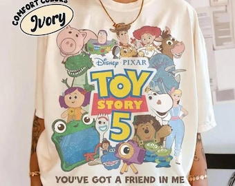 Comfort Color Retro Toy Story 5 Shirt, You've Got A Friend In Me T-shirt, Retro Pixar Characters Tee, Disney Family Vacation Matching Outfit