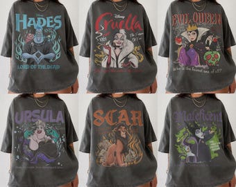 Vintage Disney Villains Halloween Family Shirts, Bad Witches Cruella Maleficent Evil Queen Tee, Disneyland Family Matching Trip Gift 2026