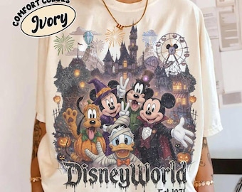Retro Disneworld Halloween Shirt, Mickey and Friends Spooky Season Tee, Disneyworld Family Trip Shirt, Magic Kingdom Halloween Party Gifts