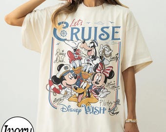 Disney Mickey and Friends Let's Cruise Line Shirt, Family Cruise Vacation 2026,Magic Wonder Fantasy Wish Tee