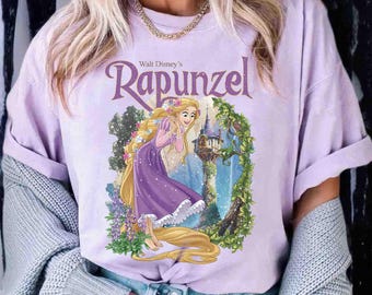 Retro Disney Tangled Rapunzel Floral Comfort Color Shirt, Disney Princess Rapunzel shirt, Lost Princess Tee, Magic Kingdom Shirt,Disney Trip