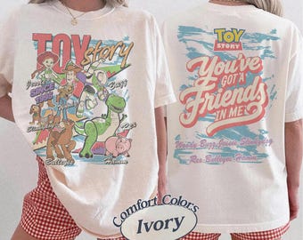 2 Sided Disney Toy Story 1995 Comfort Colors Shirt, Woody Buzz Lightyear Rex Tee, WDW Disneyland Family Vacation 2026 Trip, Disney Pixar Tee