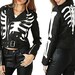 Handmade Skeleton Leather Jacket | Halloween Biker Jacket | Black White ...