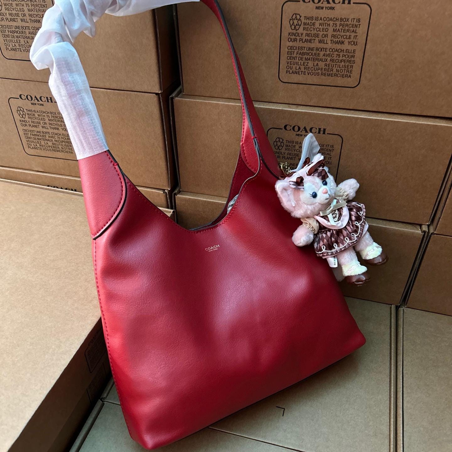 バッグ Coach Soho red Hobo suede Shoulder Bag Coach Vintage Style Hobo Soho Red/Burgundy Shoulder Bag