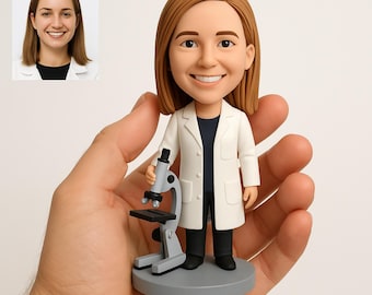 Custom Chemist Bobblehead | Personalized Science Gift | Lab Coat Figurine | Unique Chemistry Keepsake | Scientist Bobblehead
