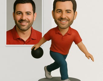 Custom Bowler Bobblehead – Personalized Bowling Figurine Gift for Players & Fans