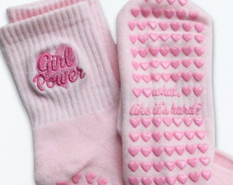 ¿Te parece difícil? Calcetines antideslizantes GIRL POWER para pilates, yoga, Lagree, barra y Solidcore