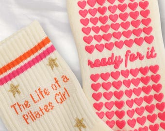 Calcetines antideslizantes con estrellas brillantes de The Life of a Pilates Girl. Tallas: EE. UU. 5-10 / UE 35-41.