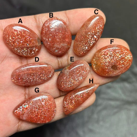 Natural Sunstone Cabochon Lot: Handpicked Gemstones for Jewelry Making