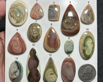 Natural Imperial Jasper Cabochon | Earthy Landscape Patterns, Wire Wrap Stone