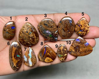 Australian Boulder Opal Cabochon – Iridescent Gemstone for Jewelry