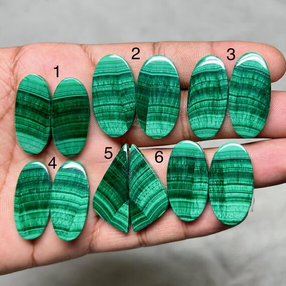 Velvet Malachite Pair | Natural Green Gemstone Decor