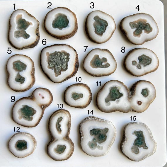 Solar Moss Agate Stalactite | Natural Agate Slice | Rare Solar Agate Cabochon | Green Moss Pattern Stone | Jewelry Making Gem | Unique Cab