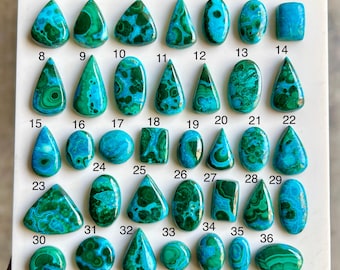 Chrysocolla Malachite Cabochon | Blue Green Gemstone Cab | Ring Size Cabochon | Natural Stone for Jewelry Making | Designer Cab | Unique Gem