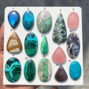 Piedra preciosa suelta de cabujón de mezcla natural, elige tu favorita