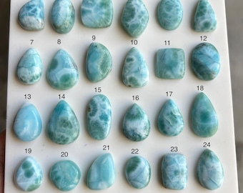 Natural Blue Larimar Gemstone Cabochon: Handpicked Loose Stone