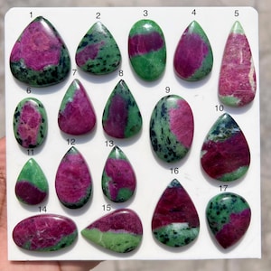 Natural Ruby Zoisite Cabochon - Polished Gemstone for Jewelry