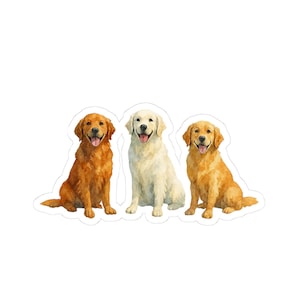 Golden Retriever Kiss-Cut Stickers, Three different Golden Retriever Colors, Pet Lover Gift, Laptop Decals, Dog Mom Decor