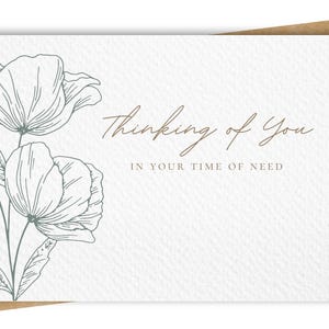 Thinking of You Floral Sympathy Card, Incl. Kraft Envelope