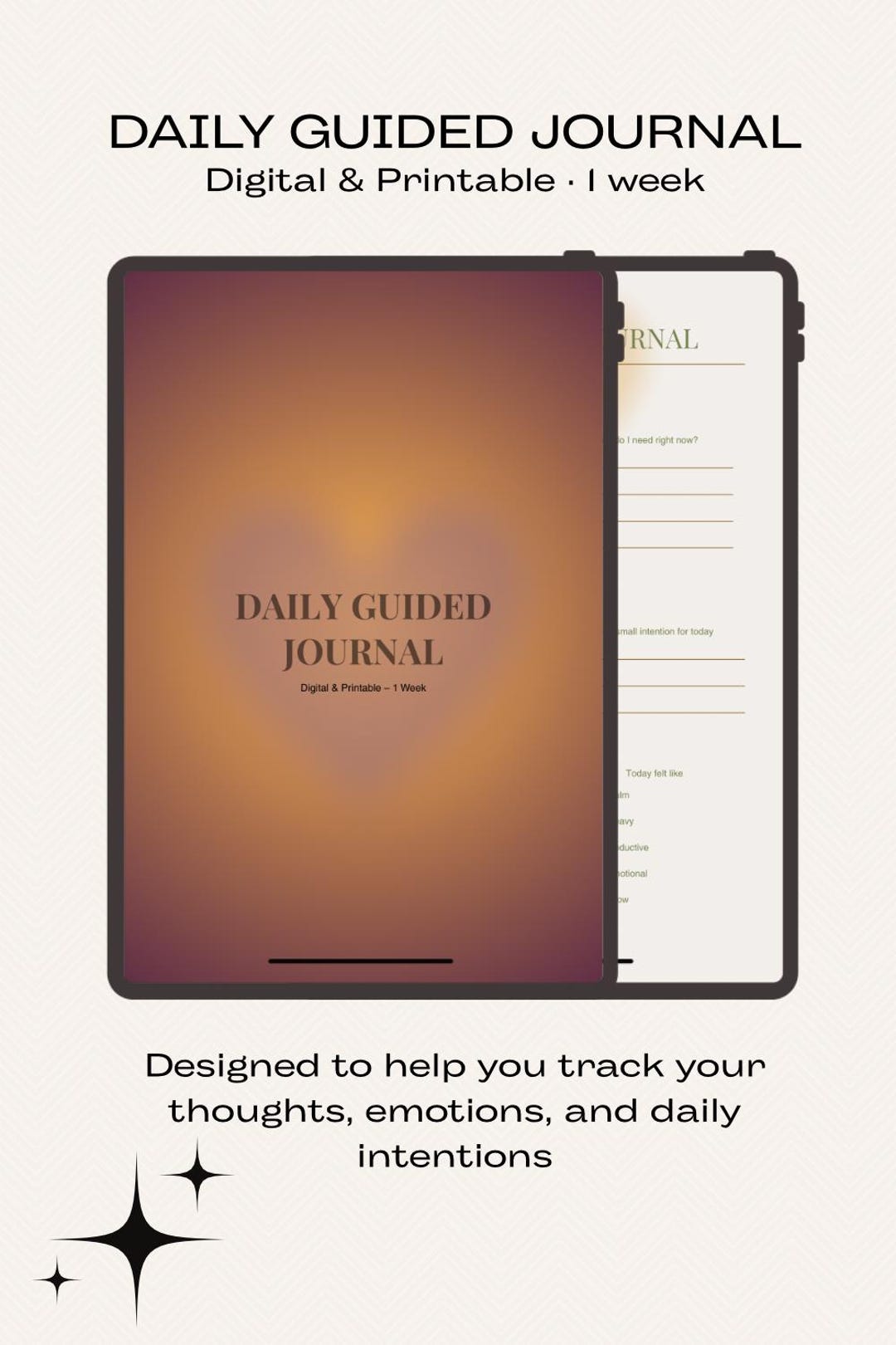 Daily Guided Journal – 1 Week Digital and Printable – Goodnotes & iPad ...