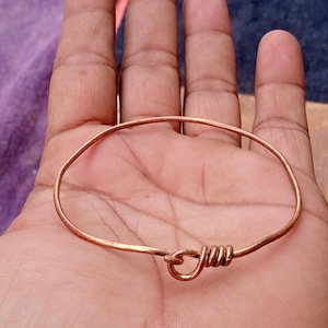 Solid Pure 100% Copper Bangle, Unisex Bangle, Solid Copper Bangle, Handmade Bangle, Adjustable Bangle,Meditation Bangle,Personalized Jewelry