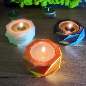 Geometric Tealight Candle Holder | 3D Printed Modern Candle Holder | Minimalist Home Decor Gift