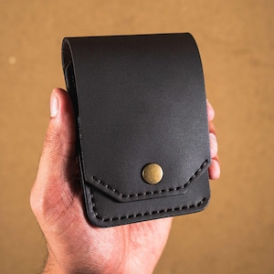 Handmade Flap Wallet, Leather Card Holder for Men, Minimalist Slim Wallet, Groomsmen Gift