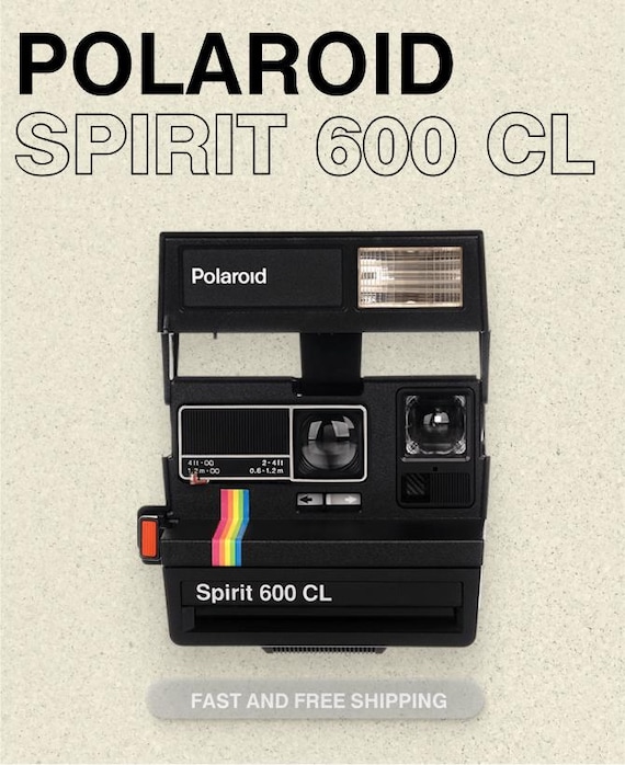 Polaroid spirit 600 cl (black) — 600 instant film camera, close-up lens, built-in flash, tested & ready