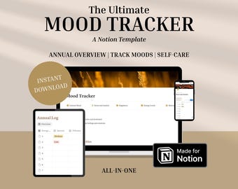 Mood Tracker: A Notion Template (Digital Download)