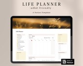 ADHD-Friendly Life Planner Notion Template, Digital Organization, All-In-One, Minimal Notion, ADHD Productivity, Focused, Distraction-Free