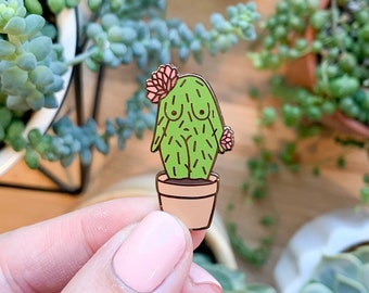 Cactus Girl Enamel Pin- Feminist Enamel Pin Succulents Plant Lady Gardening Houseplant Girl Power Empowering Women Cute Enamel Pin