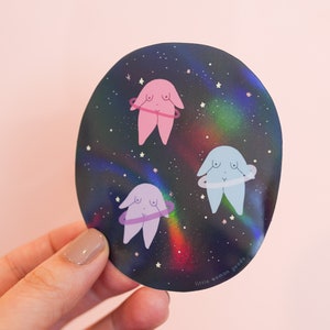 Outer Space Feminist Stickers- Holographic Vinyl Stickers Weatherproof Laptop Stickers Planner Stickers Celestial Galaxy Planets Star