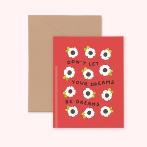 Feministische Grußkarte - illustrierte Motivations-Blumen Grußkarte A2 Kraftpapier Girl Power Ermächtigung Frauen feministische Kunst
