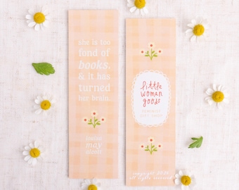 Feminist Literary Bookmark- Louisa May Alcott Quote, Little Women Gift for Readers, Book Clubs, and Stationery