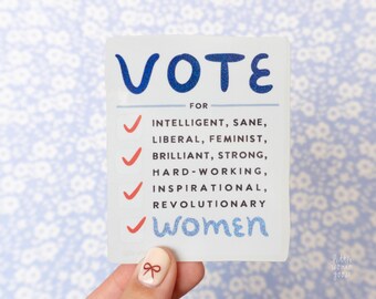 Vote For Women Vinyl Sticker- Kamala Harris 2024 Election Vote Feminist Decal Bumper Laptop Waterbottle Sticker Waterproof Carsafe Glitter