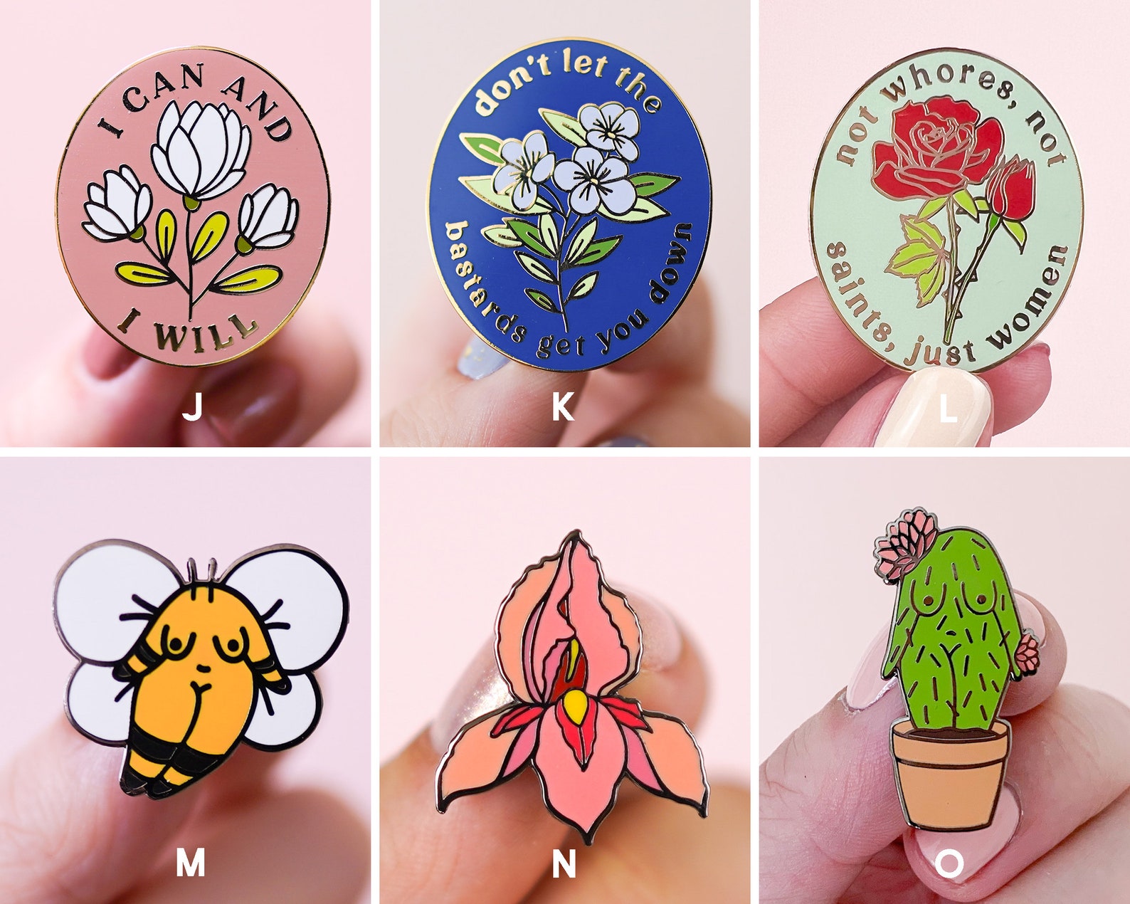 Feminist Enamel Pin Set Feminist Gift Cute Enamel Pins Garden - Etsy