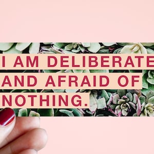 Feminist Vinyl Sticker Audre Lorde- &quot;I am deliberate and afraid of nothing&quot; Illustrated Inspirational Quote Text Weatherproof Decal Laptop
