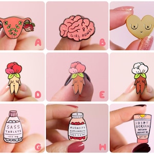 Feminist Enamel Pin Set- Feminist Gift Cute Enamel Pins Garden Flowers Feminist Gift for Her Girl Power Art Gifts for Girls Presents Resist
