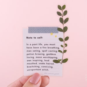 Motivational Witch Vinyl Sticker- Note to Self Feminist Inspiring Quote Words of Affirmation Empowerment Laptop Decal Planner Waterproof