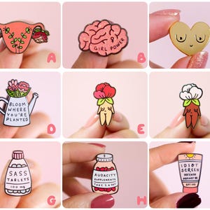 Feminist Enamel Pin Set- Feminist Gift Cute Enamel Pins Garden Flowers Feminist Gift for Her Girl Power Art Gifts for Girls Presents Resist