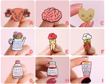 Feminist Enamel Pin Set- Feminist Gift Cute Enamel Pins Garden Flowers Feminist Gift for Her Girl Power Art Gifts for Girls Presents Resist