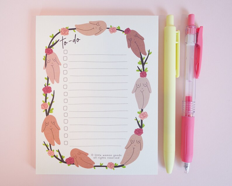 Feminist Notepad to Do Notes Cute Floral Stationery Planner Accessories