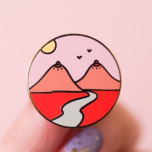 Boob Mountains Enamel Pin- Feminist Pin Gift Women's Rights Reproductive Rights Bridesmaid Bachelorette Gift Girl Power Landscape Minialist