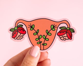 Feminist Uterus Sticker Blooming Uterus- Illustrated Women's Rights, Reproductive Rights Art for Doula, OGBYN, Nurses- Original Art