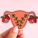 Feminist Uterus Sticker Blooming Uterus- Illustrated Women's Rights Reproductive Rights Weatherproof Decal Bumper Sticker