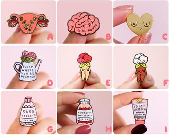 Feminist Enamel Pin Set- Feminist Gift Cute Enamel Pins Garden Flowers Feminist Gift Girl Power Art Gifts for Girls Presents